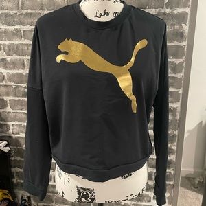 Black and Gold Puma Drifit Crop Top Womens Size Medium
